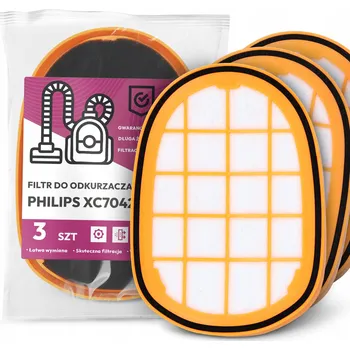 Filtr do vysavače 3x FILTR do VYSAVAČE Philips XC7042 Vzduchový Omyvatelný Náhradní EM-W