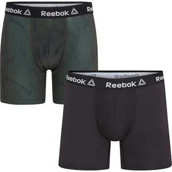 Boxerky Reebok Pánské boxerky, 2 kusy (černá/khaki, M (48/50))