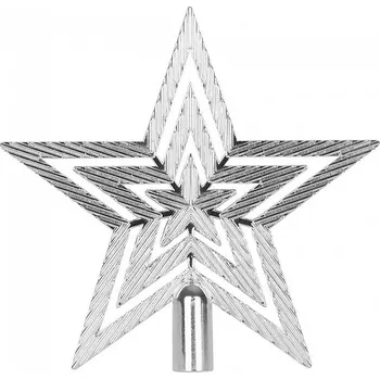 Vánoční ozdoba Ozdoba MagicHome hvězda stříbrná, 19,5cm, 1ks