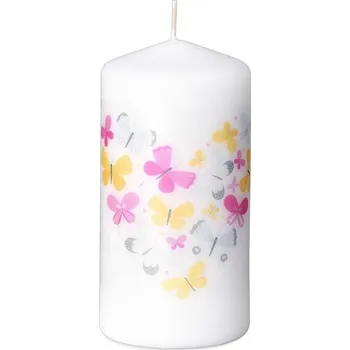 Svíčka Svíčka válec 60x120 mm Butterfly Trembling - srdce s motýly