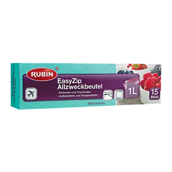 Sáček na potraviny RUBIN Uzavíratelné sáčky se zipem 1 l 15 ks