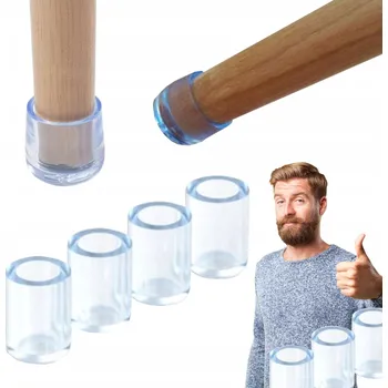 Podložka pod nábytek Ochranné návleky na nohy židle nábytku z pružného PVC 22 mm, nástavce 16 ks 16 ks 22 mm průhledná
