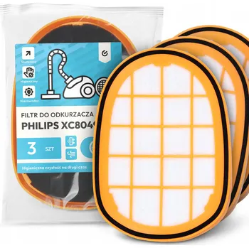 Filtr do vysavače 3x FILTR do VYSAVAČE Philips XC8049 Vzduchový Omyvatelný Výměnný EM-W