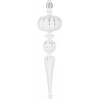 Vánoční ozdoba Baňky MagicHome stříbrné, 16cm, 2ks