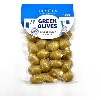 oliva Hermes zelené olivy bez pecky s mandlí vakuum 150g