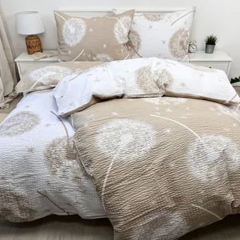 Povlečení Krepové povlečení Pampelišky oboustranné béžové Zapínání: zip, Velikost polštáře: 50x70, Velikost přikrývky: 140x240