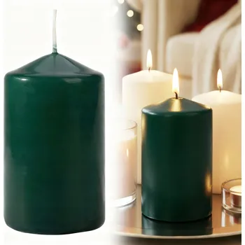 Svíčka VÁLEC SVÍČKA LAHEV ZELEŇ 60/150 ZELENÁ PAREZOVÁ PARAFÍNOVÁ