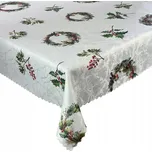 Ubrus Odolný Skvrnám Vánoční Zimní Stříbrný Věnec 130x320 cm