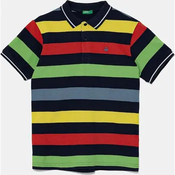 Dětská bavlněná polokošile United Colors of Benetton modrá barva, 39QAC301T 39QAC301T.G.Seasonal 95X, vel. 160