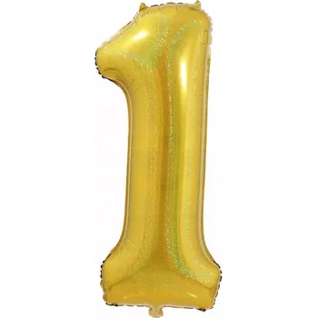 Balónek BALÓNKY ČÍSLA K NAROZENINÁM třpytivé zlaté VELKÉ 100 cm