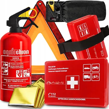 Autolékárnička Autolékárnička Hasicí Přístroj 1kg Trojúhelník Fólie NRC Držák Suchý Zip Na Hasičský Přístroj Autolékárničku