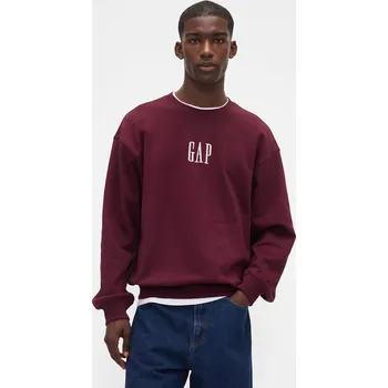 Pánské oblečení GAP Oversize mikina Heavyweight - Pánské GAP tmavě červená 3464042