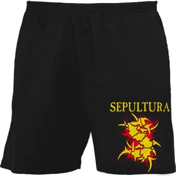 Pánské kraťasy bermudy, kraťasy Sepultura - yellow logo