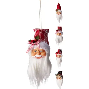Vánoční ozdoba Vánoční ozdoba Mikulášova hlava s vousy 35 cm na zavěšení (4 varianty /cena je za 1 kus)