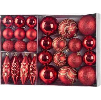 Vánoční ozdoba Baňky MagicHome sada červená, 31ks