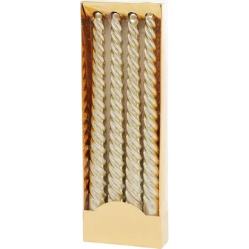 Svíčka Svíčka MagicHome spirálová točená, šampaň, 25cm, 4ks
