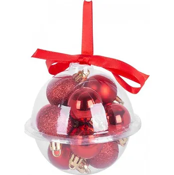 Vánoční ozdoba Baňky MagicHome červené, 3cm, 12ks
