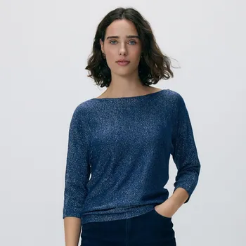 Dámský svetr Reserved Svetr z metalické pleteniny Indigová XS