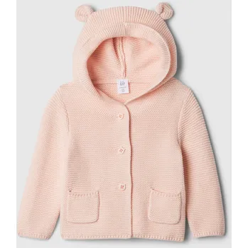 Dívčí svetr Dětský cardigan s kapucí a oušky GAP růžová 3463559