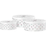 Plechová kulatá dóza MISTLETOE MAGIC, bílá, set 3 ks, 200x90/185x80/140x65mm