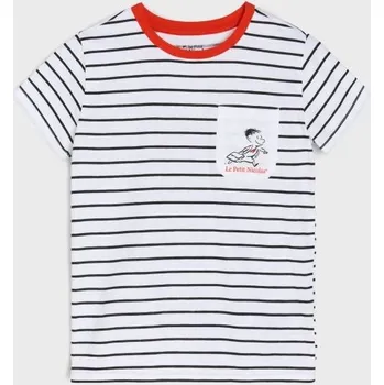 Chlapecké tričko Sinsay - Bavlněné tričko s pruhy Le Petit Nicolas - bílá - 020FC-00X - 020FC-00X-104