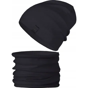 Čepice Černá Sada ČEPICE + NÁKRČNÍK tunel ŽEBROVANÝ podzim jaro vel. 50-56