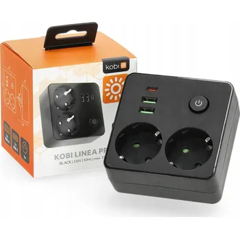 Elektrická zásuvka USB prodlužovací rozbočka Elektrosalon černý