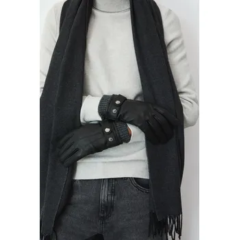 Rukavice Kožené rukavice Medicine pánské, černá barva RW25-REM707 99X, vel. M/L