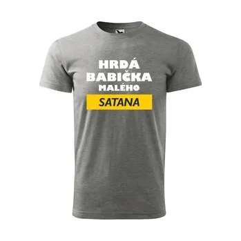 Dámské tričko Tričko s potiskem Hrdá babička malého satana: šedé 5XL