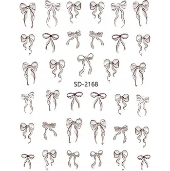 samolepka Samolepky na nehty Hnědé stužky Kokardki S192