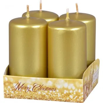 Svíčka Nohel Garden Svíčka adventní metalická lesklá - zlatá velikost: d 4 x 8 cm