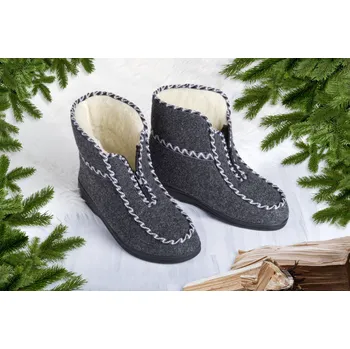 Pánská zimní obuv Wooline Důchodky s ovčí vlnou černé 39