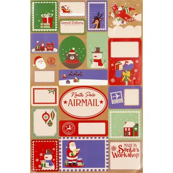 Vánoční dekorace Vánoční nálepky na podepisování dárků, 2 archy