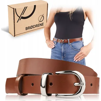 Opasek Klasický dámský Pásek Brodrene kožený hnědý ke kalhotám elegantní 130 cm