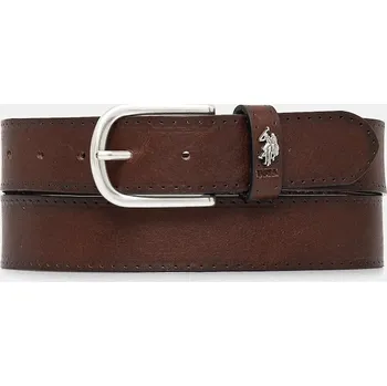 Opasek Kožený pásek U.S. Polo Assn. Dallas pánský, hnědá barva, WEUDX2641MHA 89X, vel. 115