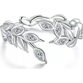 Prsten STŘÍBRNÝ PRSTÝNEK S LISTY 925, NASTAVITELNÝ, STŘÍBRO LISTEM