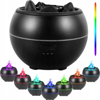 Aroma difuzér ZVHLČOVAČ VZDUCHU AROMATERAPIE 7 BAREV PLAMENE LED ČASOVAČ 360 ML