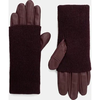 Rukavice Kožené rukavice Medicine dámské, vínová barva RW25-RED800 83X, vel. M/L