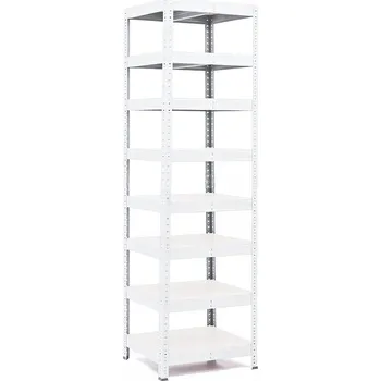 regál Policový regál Trestles RH 2200x600x600, nosnost 2000 kg, 8 polic bílých Barva: bílá