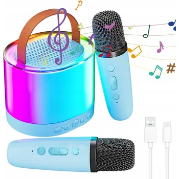 LEHKÝ KARAOKE SYSTÉM S BLUETOOTH, DVĚMA MIKROFONY A PĚTI LED REŽIMY