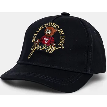 Kšiltovka Dětská bavlněná kšiltovka Guess tmavomodrá barva, s aplikací, H5RZ09 WO08O H5RZ09.WO08O.PPYA 86X, vel. 54/56