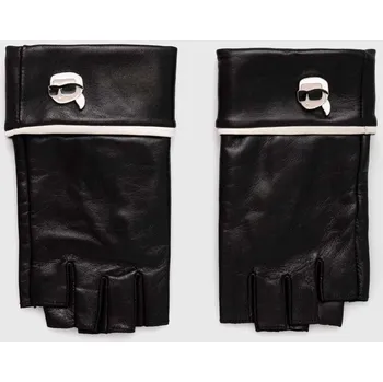 Rukavice Kožené rukavice Karl Lagerfeld dámské, černá barva, 245W3605 99X, vel. L