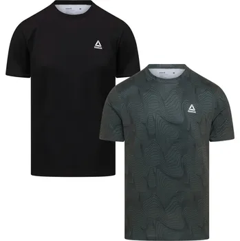 Pánské tričko Reebok Pánské triko, 2 kusy (černá/khaki, L)