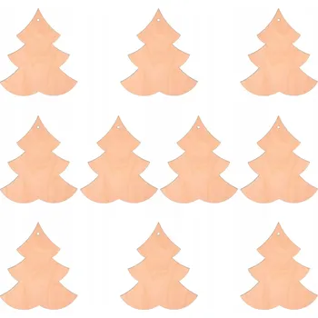 Vánoční dekorace Dřevěný vánoční stromeček plný 6x5,5cm 10 Ks VÁNOČNÍ dekorace