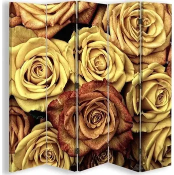 Paraván PARAVÁN POKOJOVÁ STĚNA Růže Květy Žluté 180x170