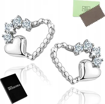 Náušnice STŘÍBRNÉ NÁUŠNICE 925 SRDÍČKA ŠROUBOVACÍ PRO DÍVKU