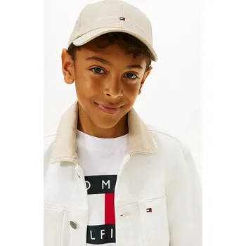 Čepice Bavlněná baseballová čepice Tommy Hilfiger béžová barva, KA0KA00032 KA0KA00032.PPY2 12X, vel. 54/56
