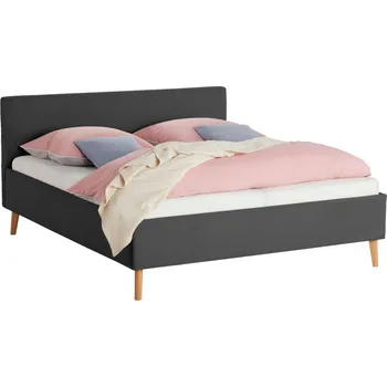 Postel Meise Möbel Antracitově šedá manšestrová dvojlůžková postel Casena 180 x 200 cm