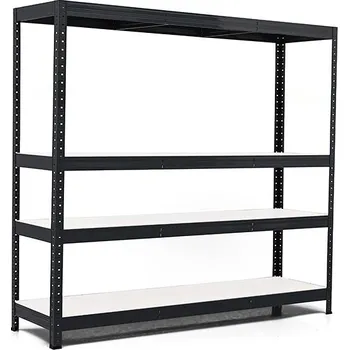 regál Policový regál Trestles RH 1500x1600x450, nosnost 1200 kg, 4 police bílé Barva: černá