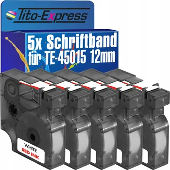 Pásek do tiskárny 5x Páska do DYMO D1 45015 12mm 7m S0720550 bílá